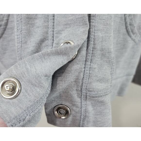 Cato Gray Heathered Snap Closure Pockets Hoodie XL Lightweight Soft Stretch - Picture 2 of 6